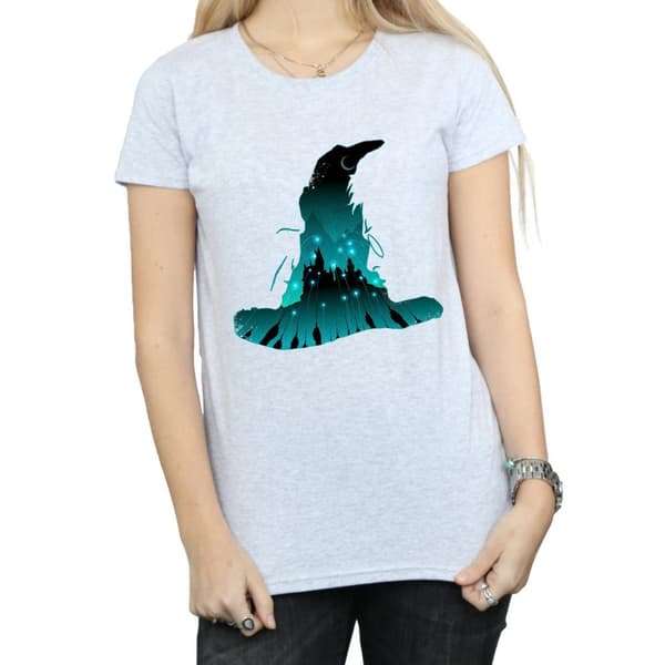 Harry Potter Dam/Tjej Hogwarts Silhuett Bomulls-T-shirt