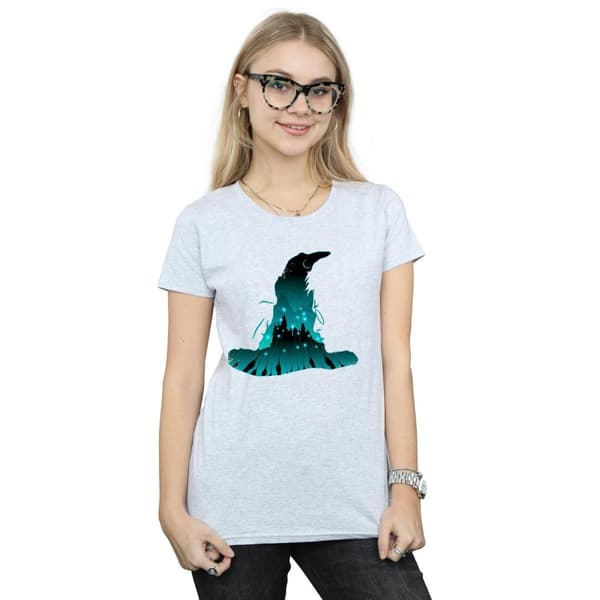 Harry Potter Dam/Tjej Hogwarts Silhuett Bomulls-T-shirt