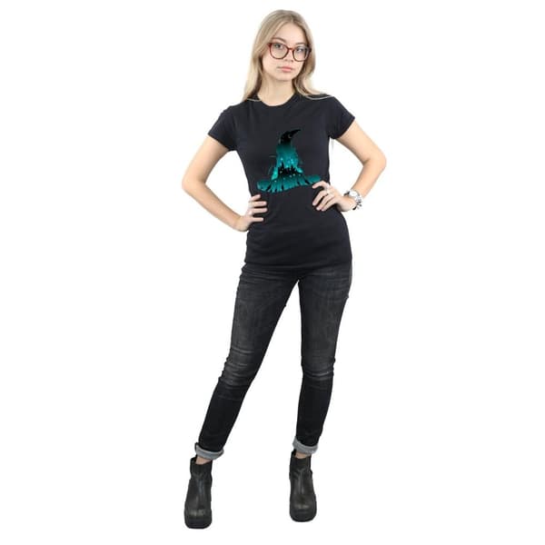 Harry Potter Womens/Ladies Hogwarts Silhouette Cotton T-Shirt
