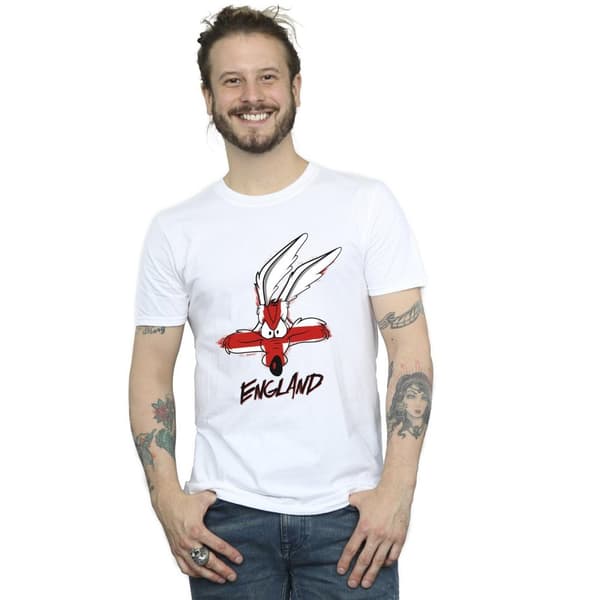 Looney Tunes Mens Coyote England Face T-Shirt