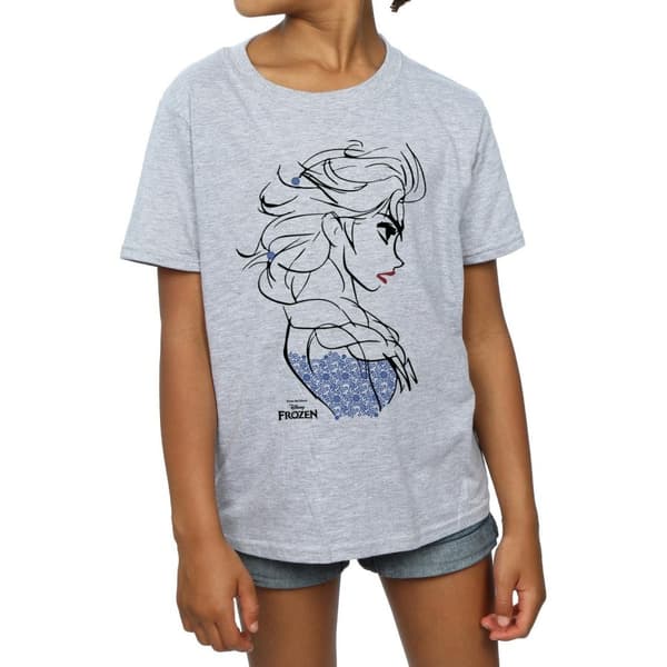 Disney Girls Frozen Elsa Sketch Cotton T-Shirt