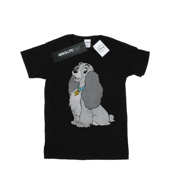 Disney Womens/Ladies Lady And The Tramp Classic Lady Cotton Boyfriend T-Shirt Black 3XL