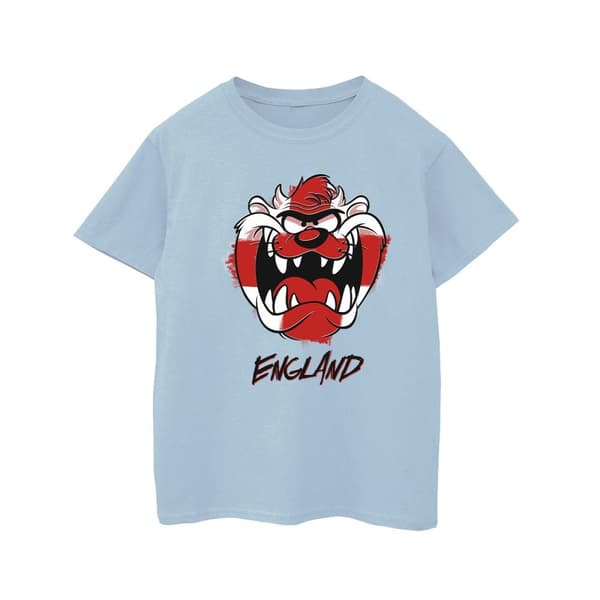Looney Tunes Girls Taz England Face Cotton T-Shirt