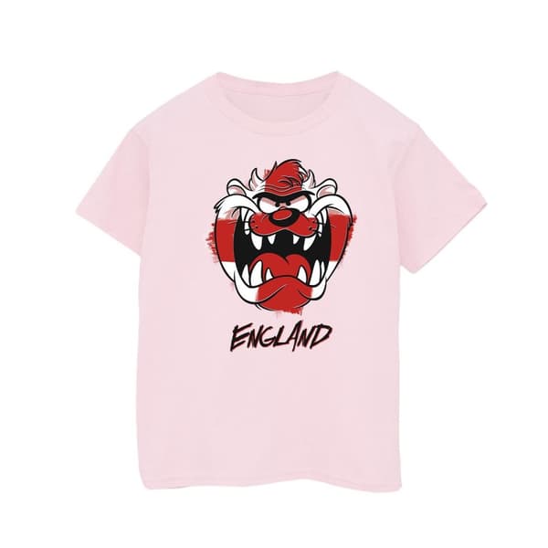 Looney Tunes Girls Taz England Face Cotton T-Shirt