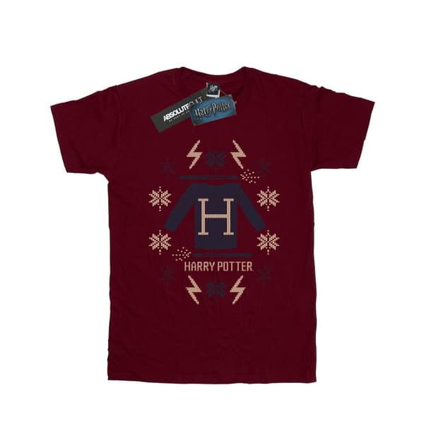 Harry Potter Womens/Ladies Christmas Knit Cotton Boyfriend T-Shirt
