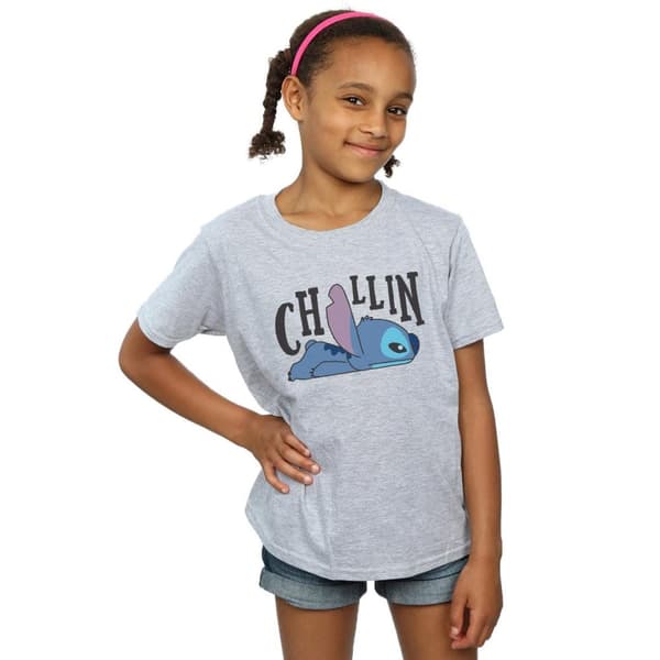 Disney Lilo And Stitch Chillin T-shirt i bomull för flickor