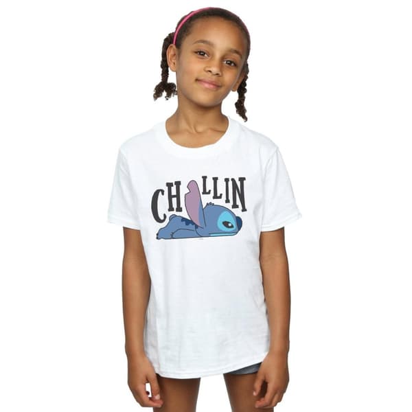 Disney Lilo And Stitch Chillin T-shirt i bomull för flickor