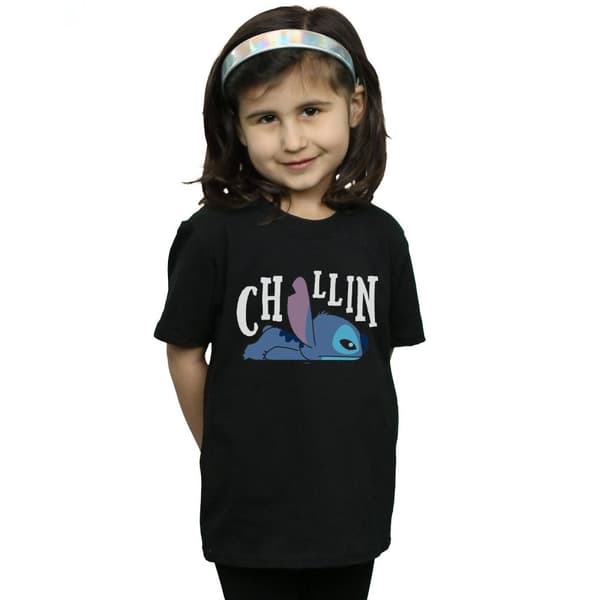 Disney Lilo And Stitch Chillin T-shirt i bomull för flickor