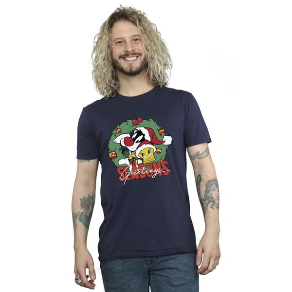 Looney Tunes Mens Seasons Greetings T-Shirt
