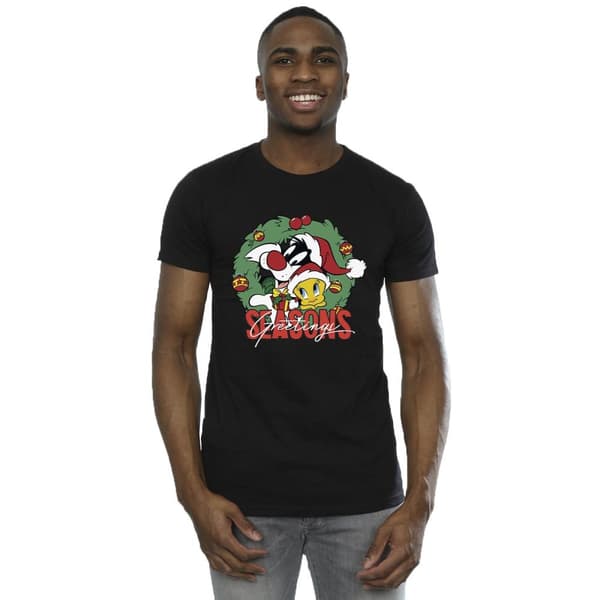 Looney Tunes Mens Seasons Greetings T-Shirt