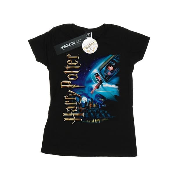 Harry Potter Womens/Ladies Smiles At Hogwarts Cotton T-Shirt Black M