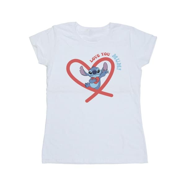 Disney Womens/Ladies Lilo & Stitch Love You Mum Cotton T-Shirt