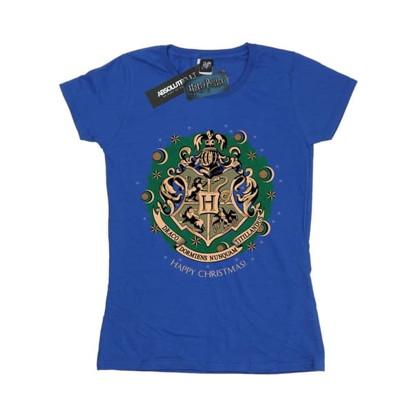 Harry Potter T-shirt i bomull med julkrans för damer/damer