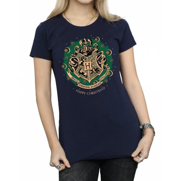 Harry Potter T-shirt i bomull med julkrans för damer/damer