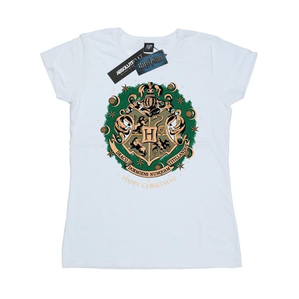 Harry Potter T-shirt i bomull med julkrans för damer/damer