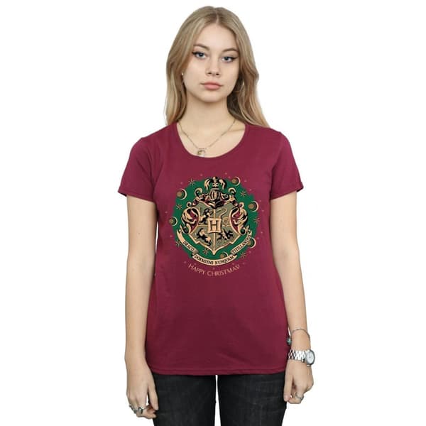 Harry Potter T-shirt i bomull med julkrans för damer/damer