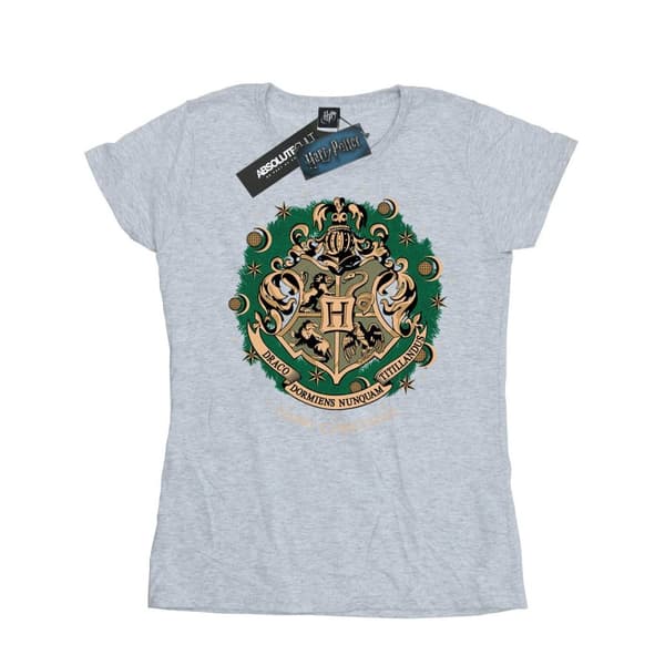 Harry Potter T-shirt i bomull med julkrans för damer/damer