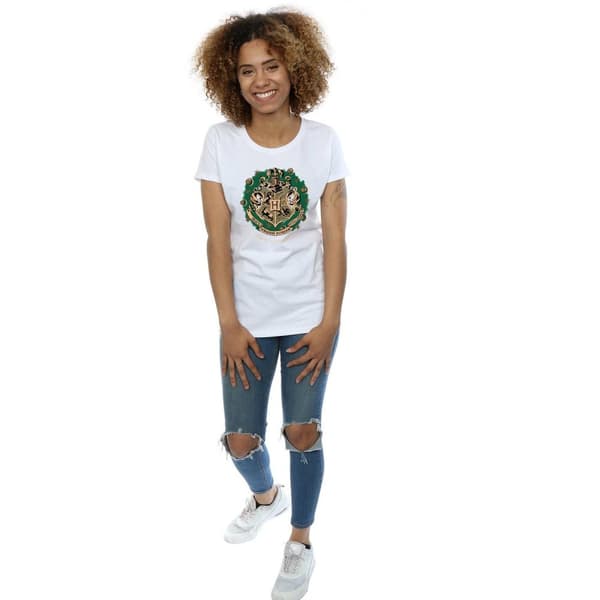 Harry Potter T-shirt i bomull med julkrans för damer/damer