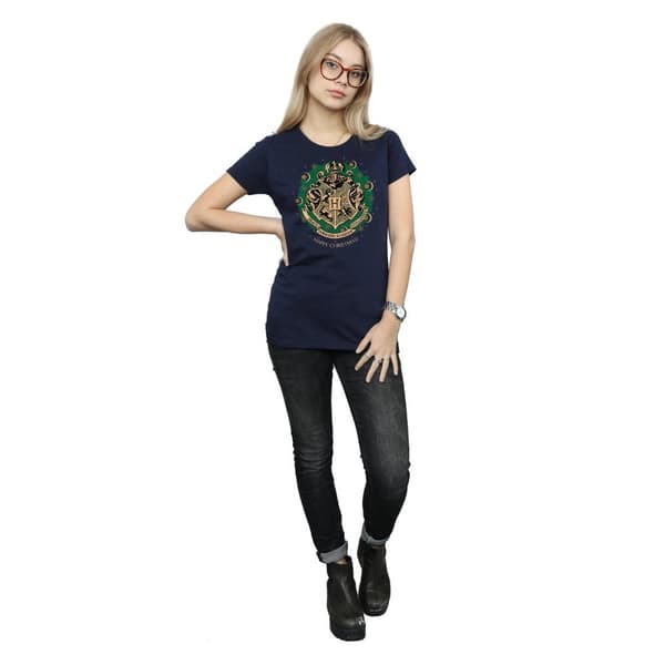 Harry Potter T-shirt i bomull med julkrans för damer/damer