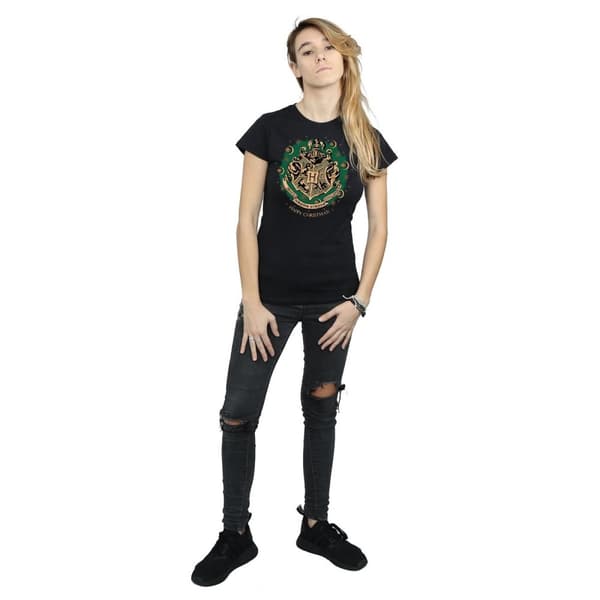 Harry Potter T-shirt i bomull med julkrans för damer/damer