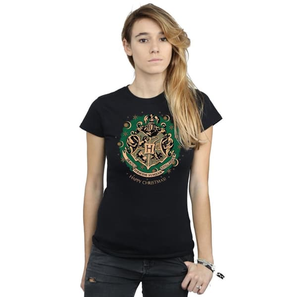 Harry Potter T-shirt i bomull med julkrans för damer/damer