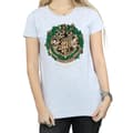 Miniatyrbild 3 av 5: Harry Potter T-shirt i bomull med julkrans för damer/damer