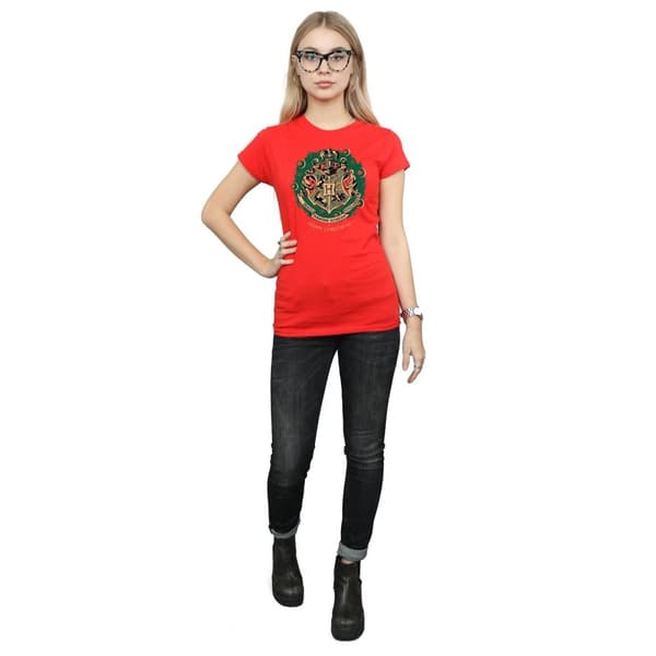 Harry Potter T-shirt i bomull med julkrans för damer/damer