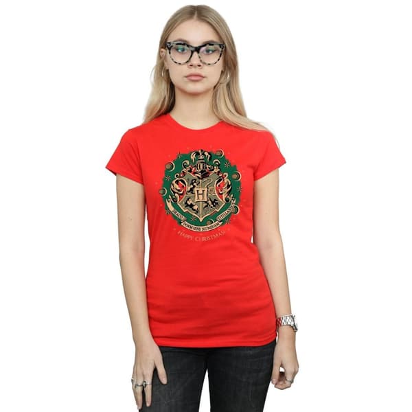 Harry Potter T-shirt i bomull med julkrans för damer/damer