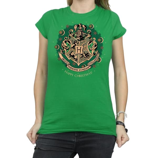 Harry Potter Womens/Ladies Christmas Wreath Cotton T-Shirt