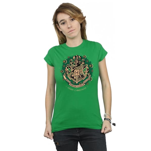 Harry Potter Womens/Ladies Christmas Wreath Cotton T-Shirt