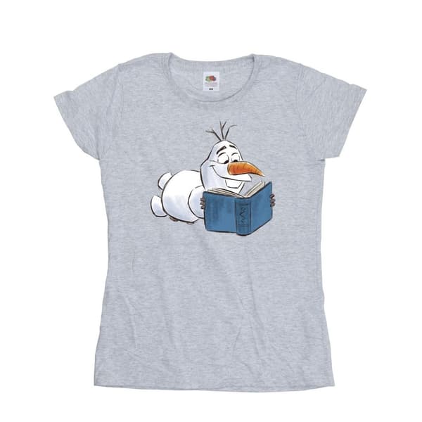 Disney Dam/Tjej Frozen Olaf Reading T-shirt i bomull