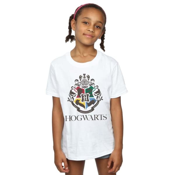 Harry Potter Girls Hogwarts Crest Cotton T-Shirt