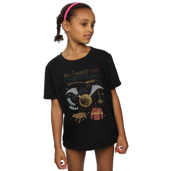 Harry Potter Girls All I Want For Christmas Cotton T-Shirt