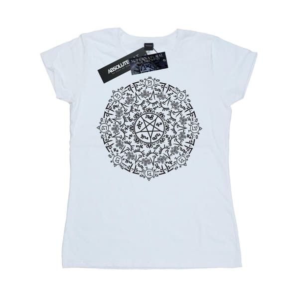 Supernatural Dam/kvinn Symbol Circle T-shirt i bomull