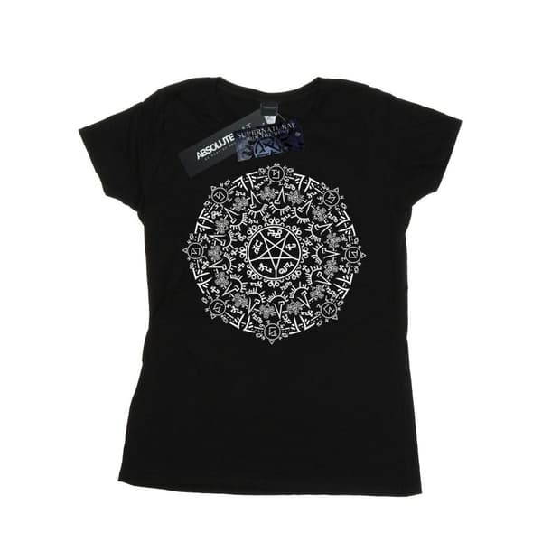 Supernatural Dam/kvinn Symbol Circle T-shirt i bomull