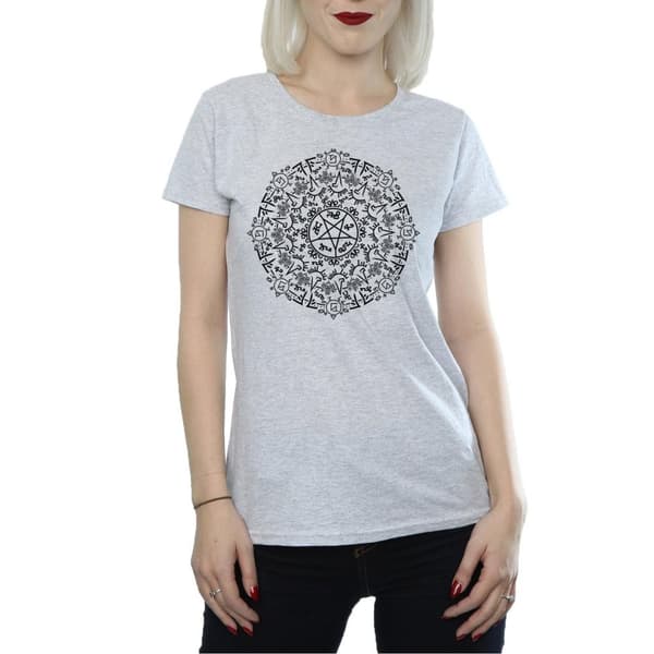 Supernatural Dam/kvinn Symbol Circle T-shirt i bomull