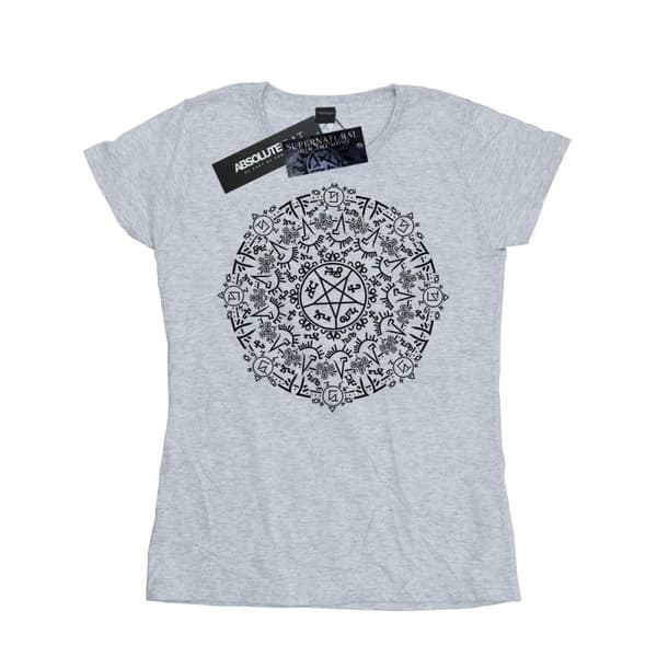 Supernatural Dam/kvinn Symbol Circle T-shirt i bomull