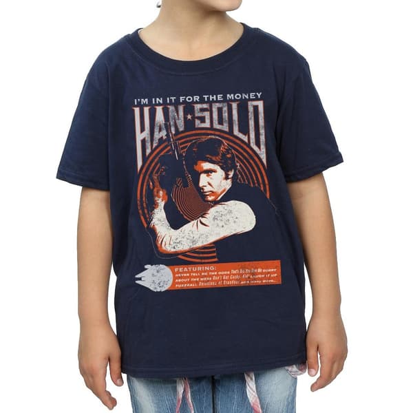 Star Wars Girls Han Solo Rock Poster Cotton T-Shirt