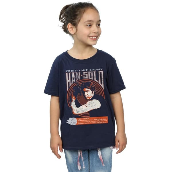 Star Wars Girls Han Solo Rock Poster Cotton T-Shirt