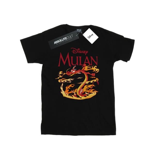 Disney Girls Mulan Mushu Dragon Fire Cotton T-Shirt