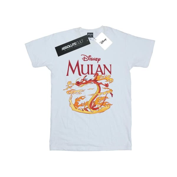 Disney Girls Mulan Mushu Dragon Fire Cotton T-Shirt