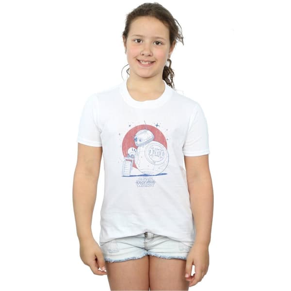Star Wars: The Rise of Skywalker Girls Star Wars The Rise Of Skywalker BB-8 And D-O Distressed Cotton T-Shirt