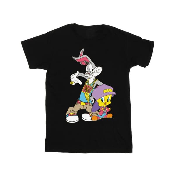 Looney Tunes Hiphop-t-shirt för pojkar - Bugs And Tweety Black 5-6 Years