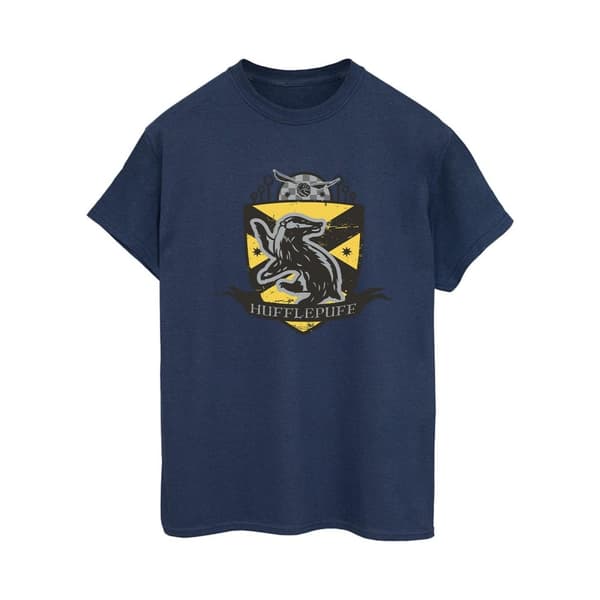 Harry Potter Dam/Häst Hufflepuff bröstmärke bomull boyfriend t-shirt