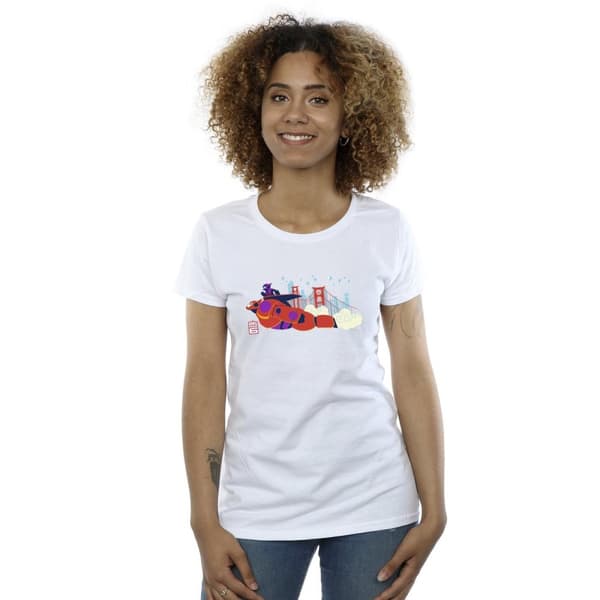 Disney Womens/Ladies Big Hero 6 Baymax Hiro Bridge Cotton T-Shirt