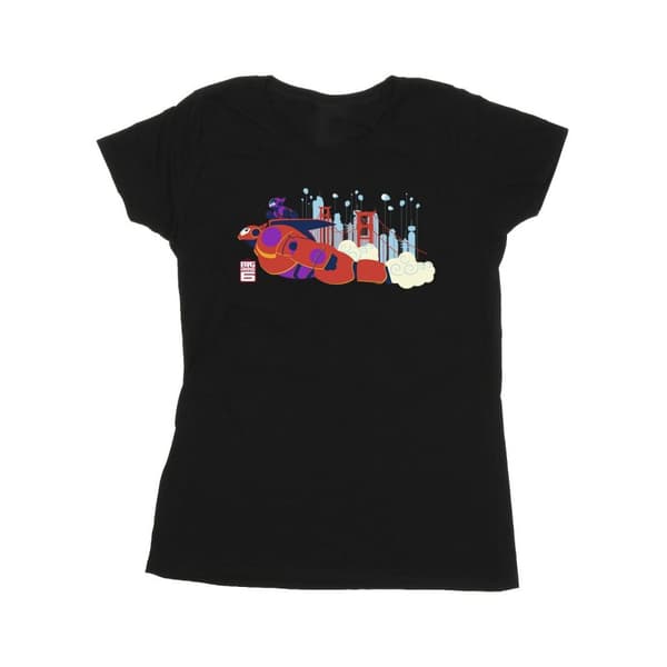 Disney Womens/Ladies Big Hero 6 Baymax Hiro Bridge Cotton T-Shirt
