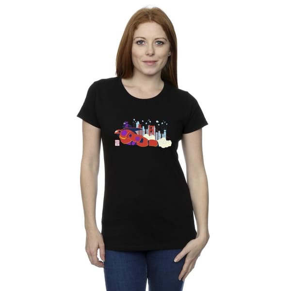 Disney Womens/Ladies Big Hero 6 Baymax Hiro Bridge Cotton T-Shirt