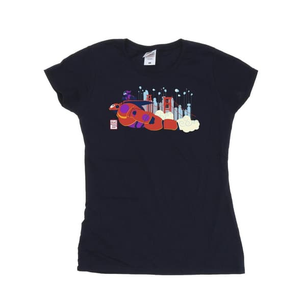 Disney Womens/Ladies Big Hero 6 Baymax Hiro Bridge Cotton T-Shirt