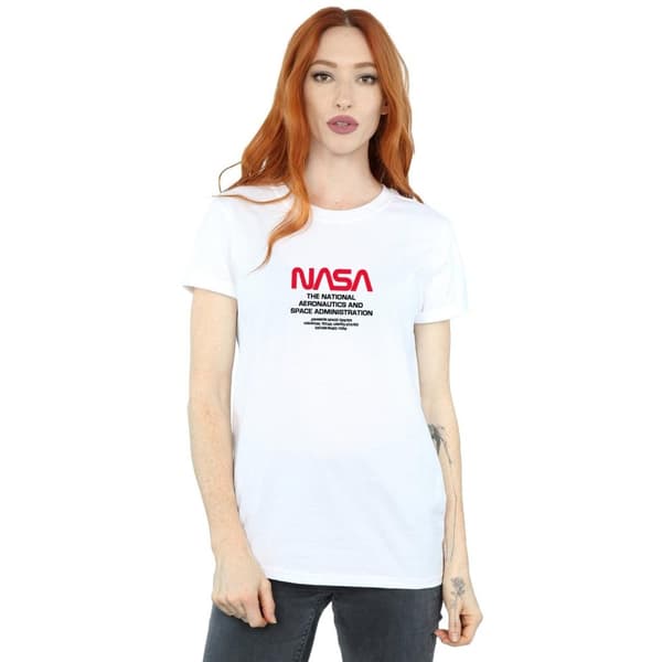 NASA Womens/Ladies Worm Blurb Cotton Boyfriend T-Shirt