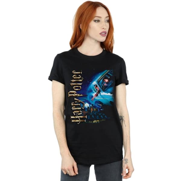 Harry Potter Womens/Ladies Smiles At Hogwarts Cotton Boyfriend T-Shirt
